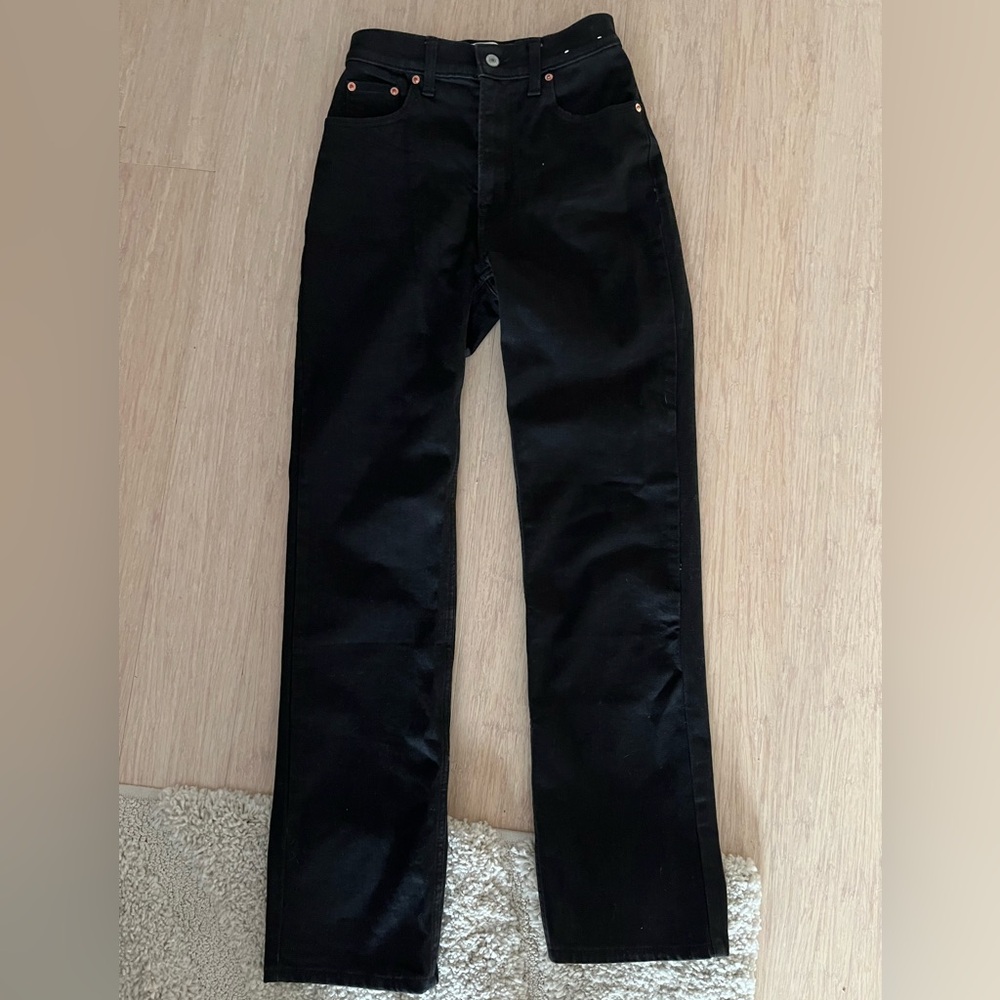Abercrombie & Fitch 90s Straigh Ultra High Rise Black Denim Jeans